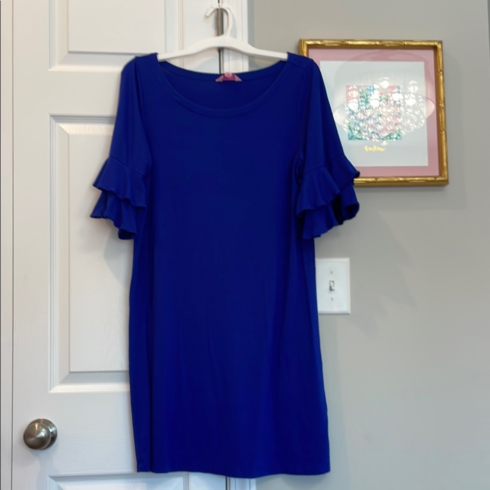 Lilly Pulitzer Blue Ruffle Sleeve Dress